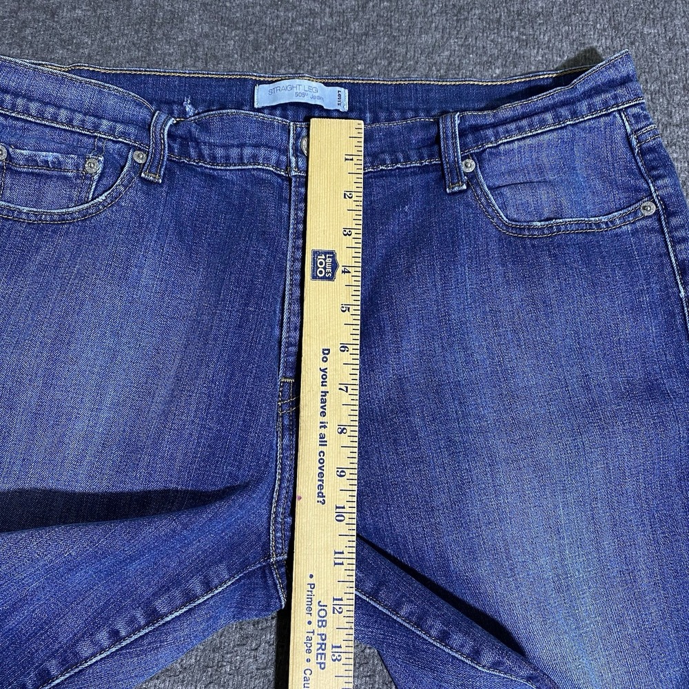 Levi's 505 Straight Leg Jeans Women 16 M 36x30 Blue Denim Mid-Rise Stretch Pants - Picture 8 of 16